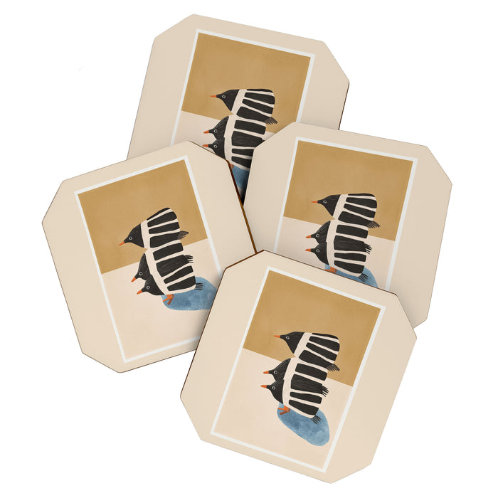 Minimal Penguin Stack Coaster Gallery Image 1