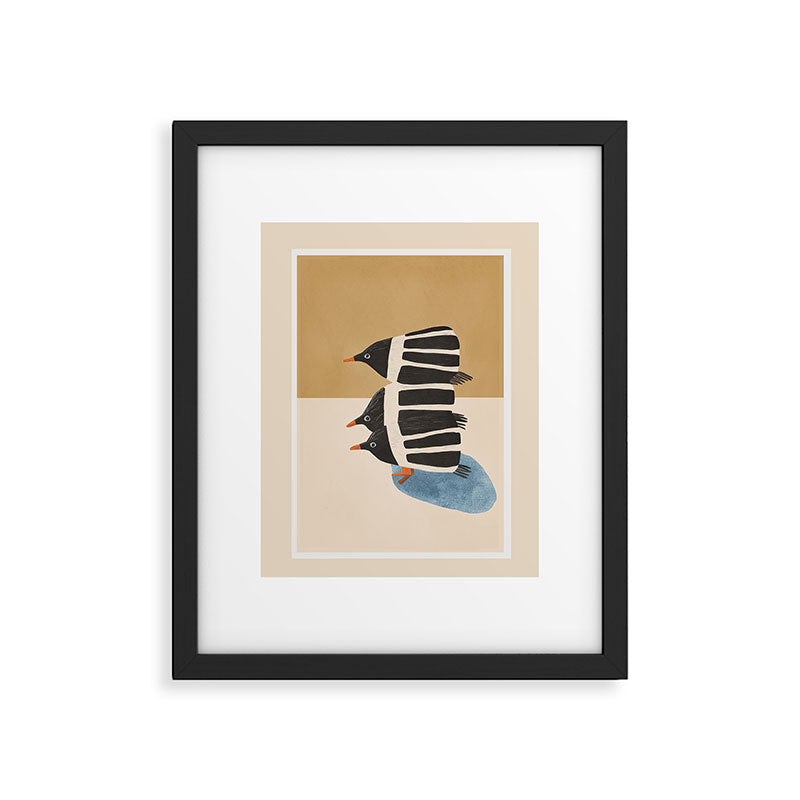 Minimal Penguin Stack Framed Art Print Gallery Image 5