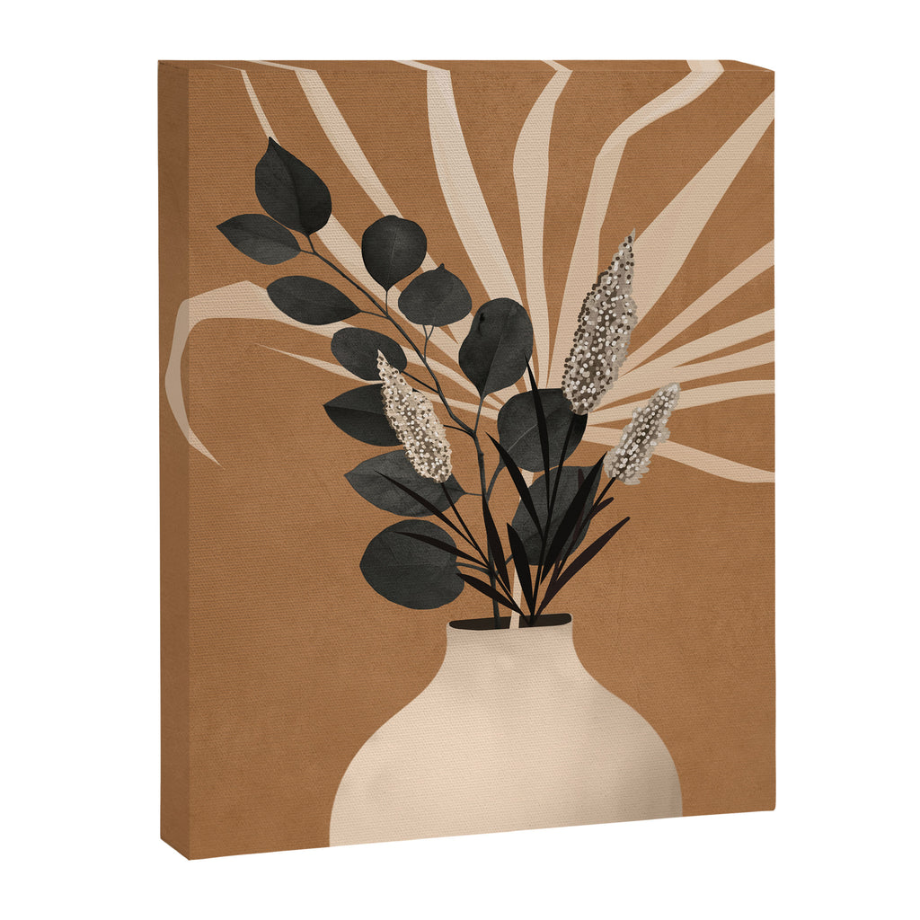 Minimal vase with plant leaves 1 Canvas Print Gallery Image 6
