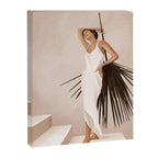 Minimal Woman with a Palm Leaf Canvas Print Gallery Image 6