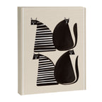 Minimalist Cats in Black and White Canvas Print Gallery Image 6