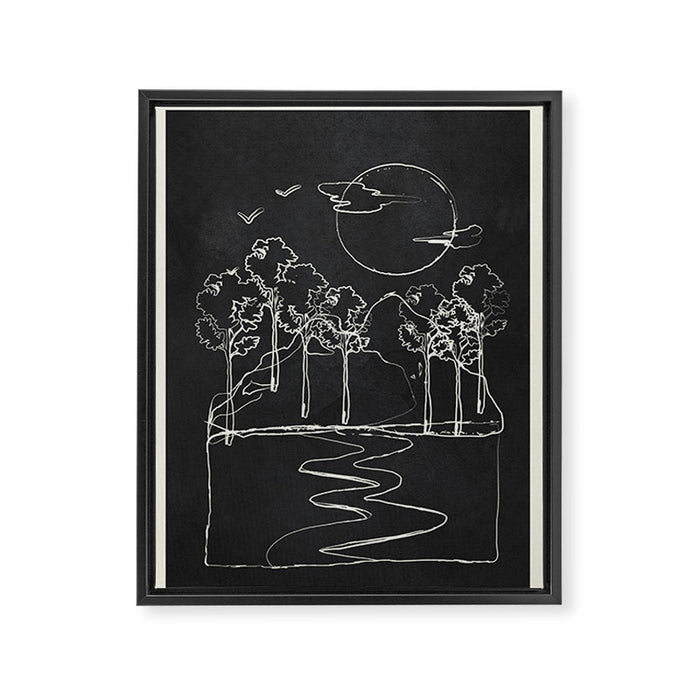 Minimalist Mountains 5 Framed Canvas Print Gallery Image 1