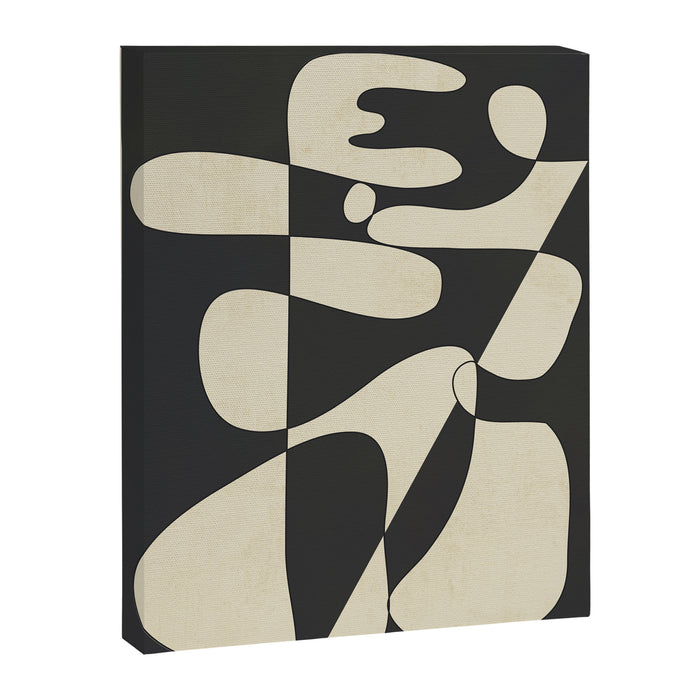 Modern Abstract Contrast - Noir Canvas Print Gallery Image 1