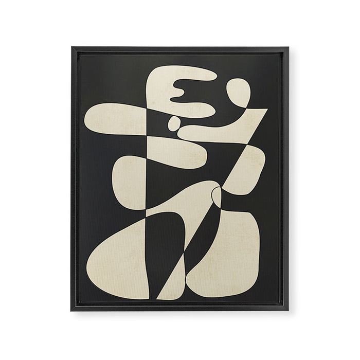 Modern Abstract Contrast - Noir Framed Canvas Print Gallery Image 1