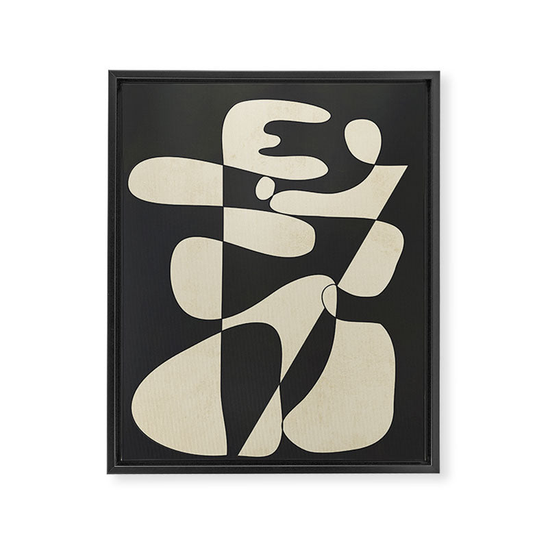 Modern Abstract Contrast - Noir Framed Canvas Print Gallery Image 6