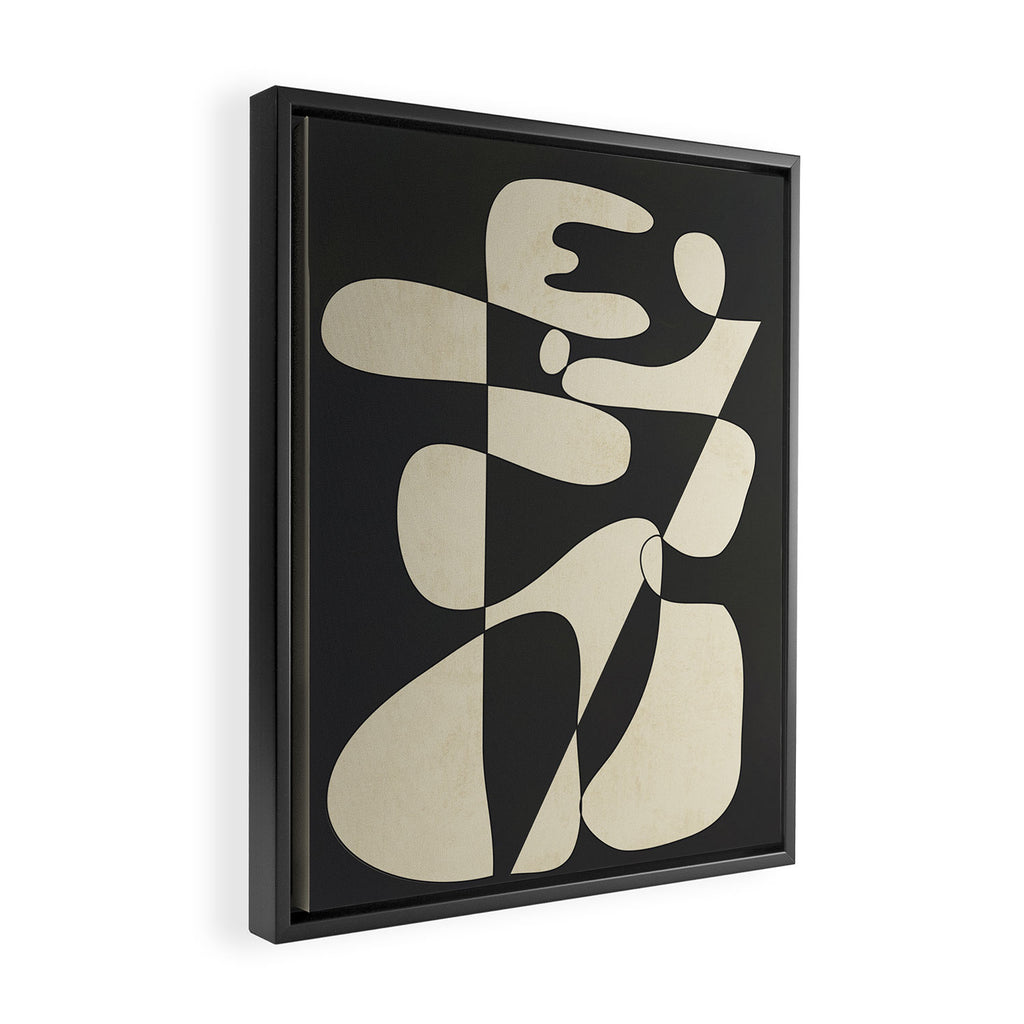 Modern Abstract Contrast - Noir Framed Canvas Print Gallery Image 2