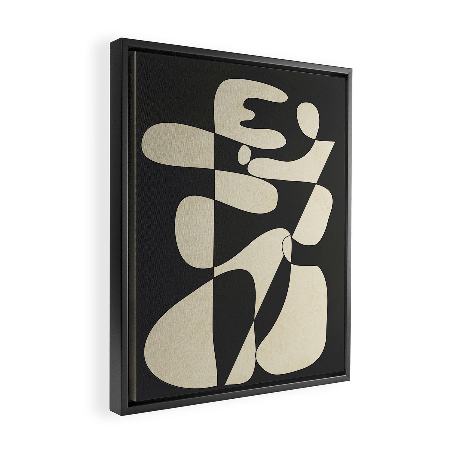 Modern Abstract Contrast - Noir Framed Canvas Print Gallery Image 2