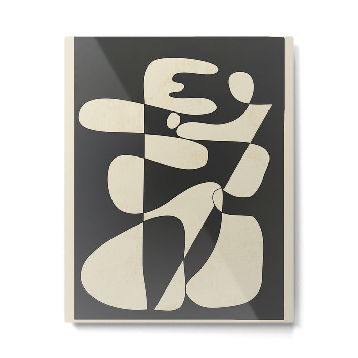 Modern Abstract Contrast - Noir Metal Print Gallery Image 1