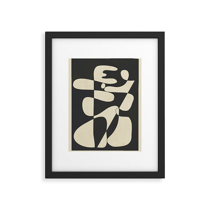 Modern Abstract Contrast - Noir Framed Art Print Gallery Image 1