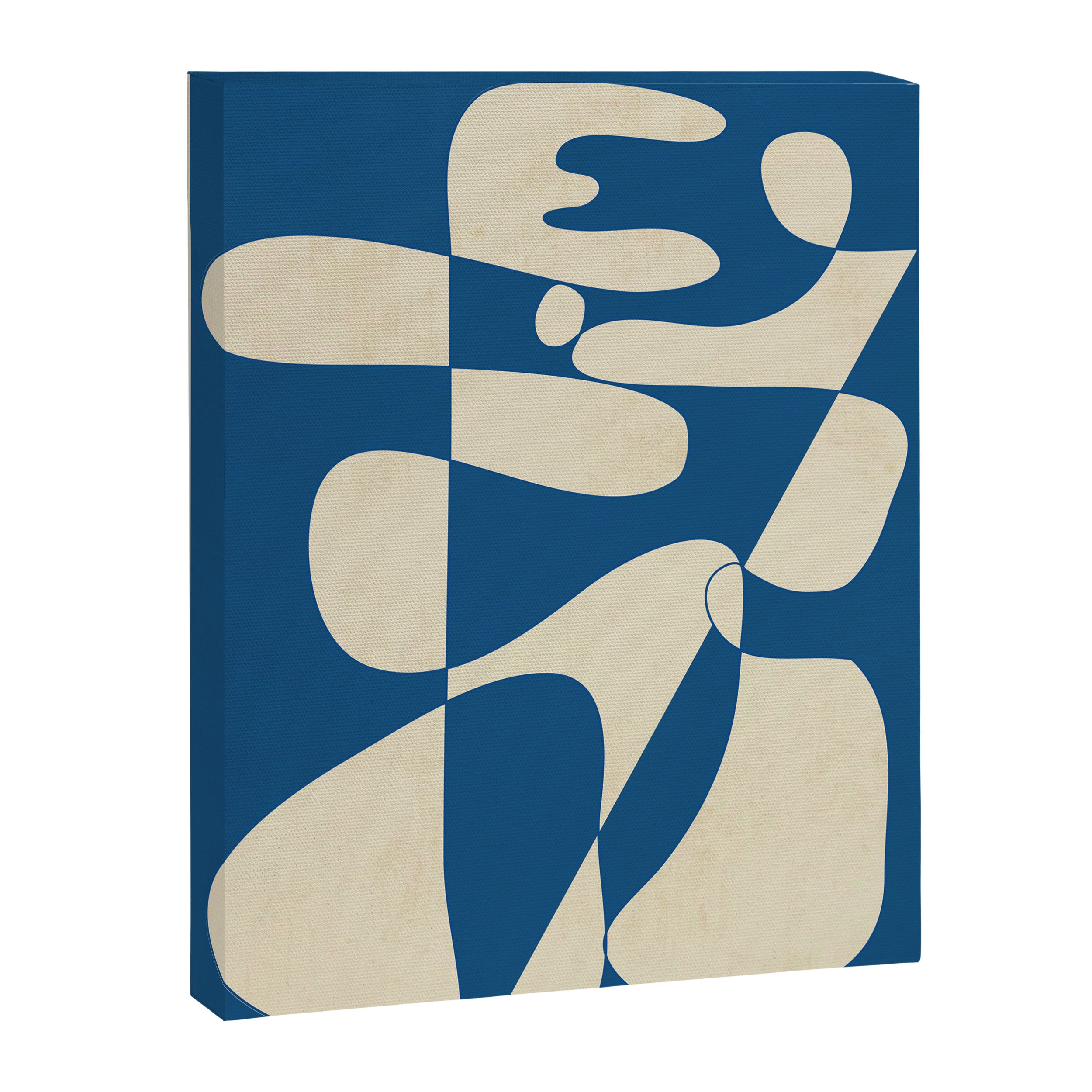 Modern Abstract Depth - Cobalt Canvas Print Gallery Image 6