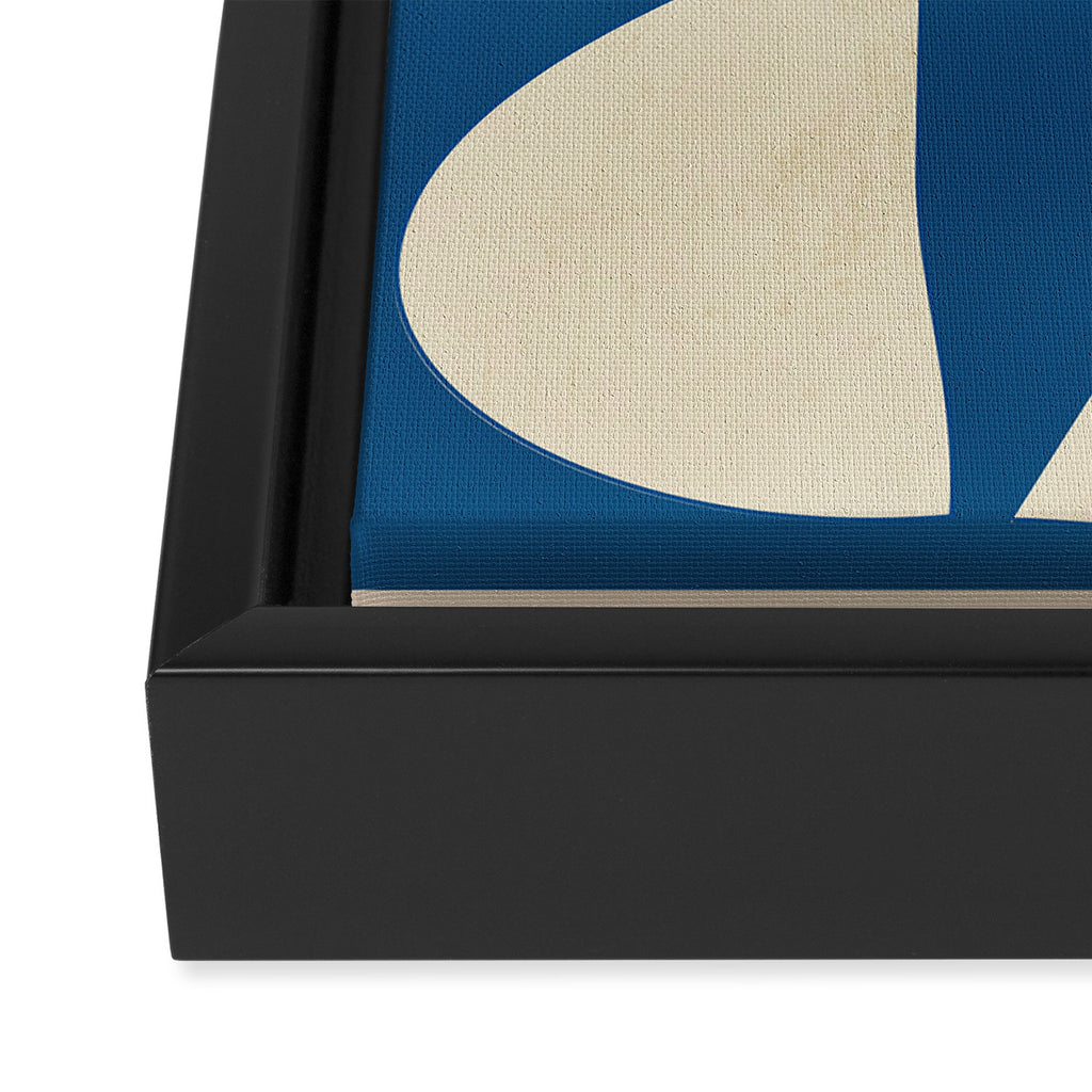 Modern Abstract Depth - Cobalt Framed Canvas Print Gallery Image 3