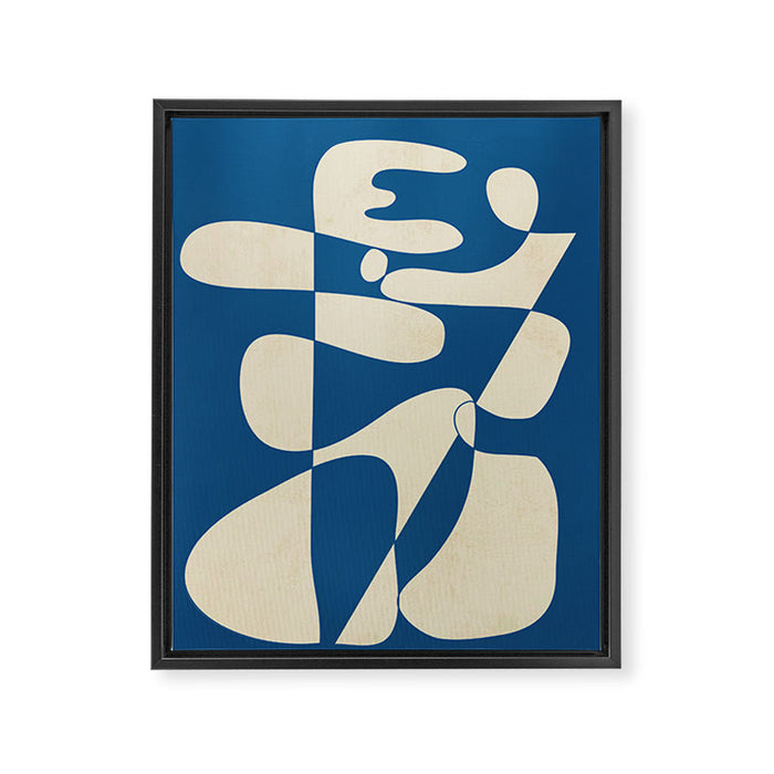 Modern Abstract Depth - Cobalt Framed Canvas Print Gallery Image 1