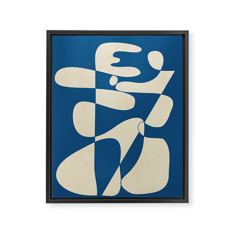 Modern Abstract Depth - Cobalt Framed Canvas Print Gallery Image 6