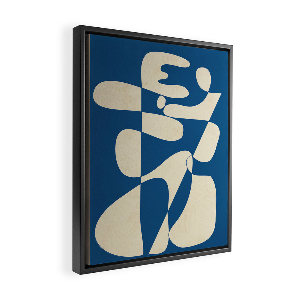 Modern Abstract Depth - Cobalt Framed Canvas Print Gallery Image 2