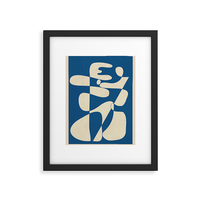 Modern Abstract Depth - Cobalt Framed Art Print Gallery Image 1