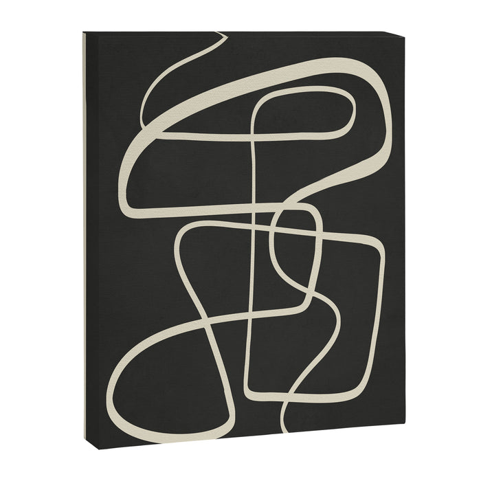 Modern Abstract Lines - Noir Canvas Print Gallery Image 1