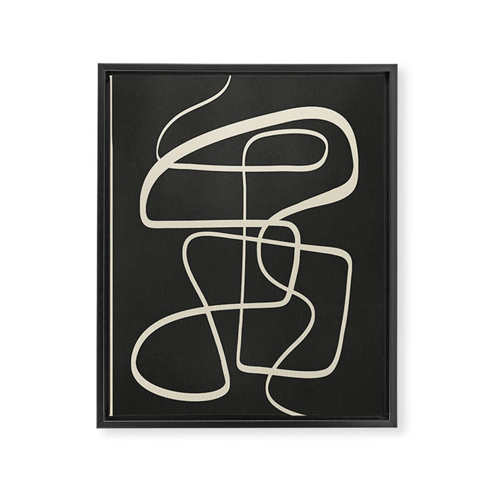 Modern Abstract Lines - Noir Framed Canvas Print Gallery Image 1