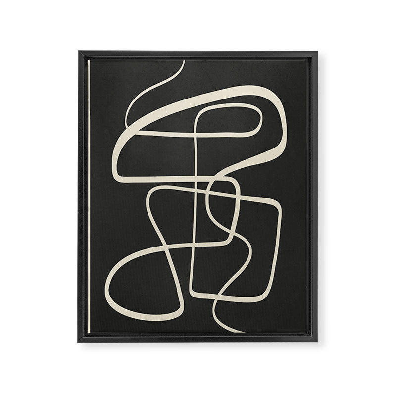 Modern Abstract Lines - Noir Framed Canvas Print Gallery Image 6
