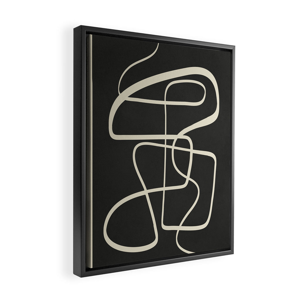 Modern Abstract Lines - Noir Framed Canvas Print Gallery Image 2