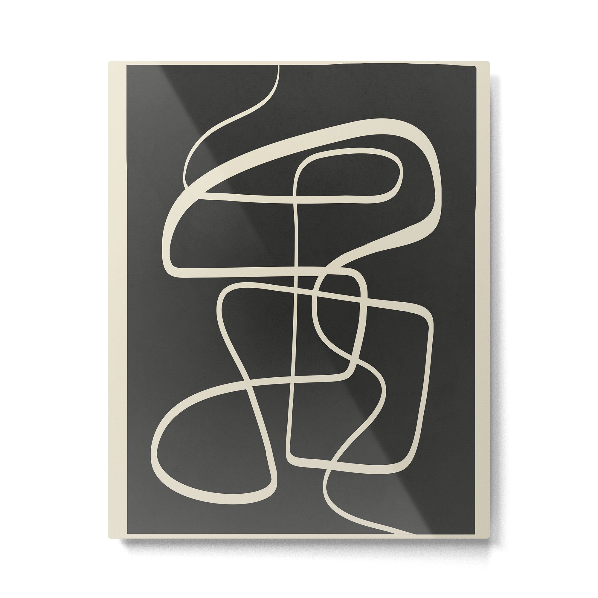 Modern Abstract Lines - Noir Metal Print Gallery Image 4