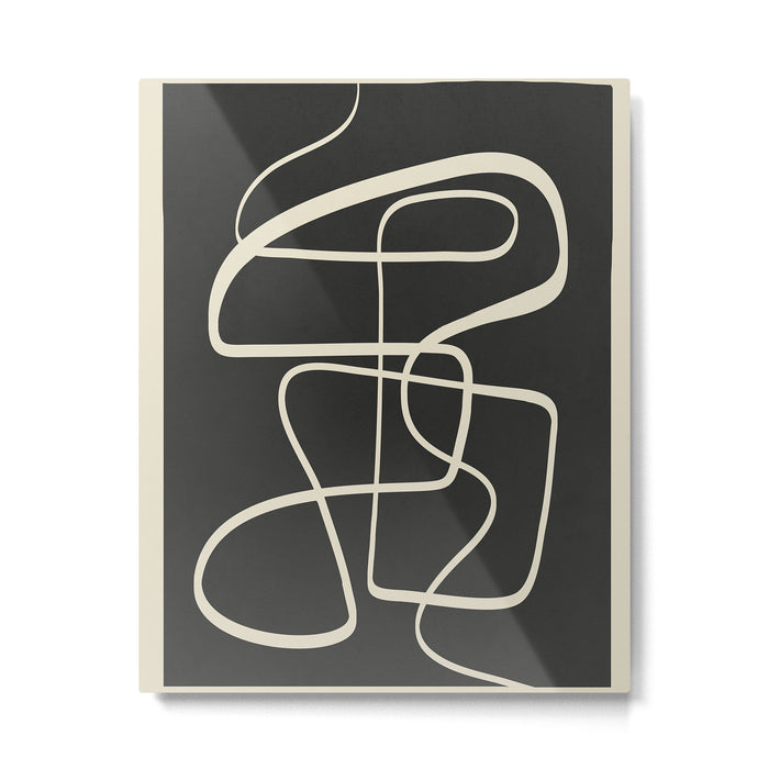Modern Abstract Lines - Noir Metal Print Gallery Image 1
