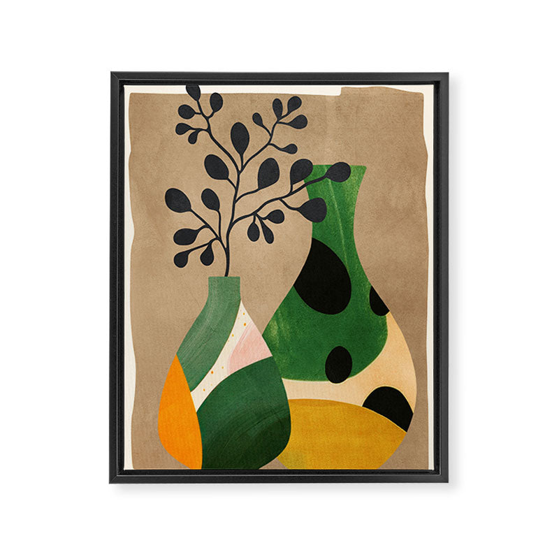 Modern Abstract Vases with Plant 1 Framed Canvas Print Gallery Image 6
