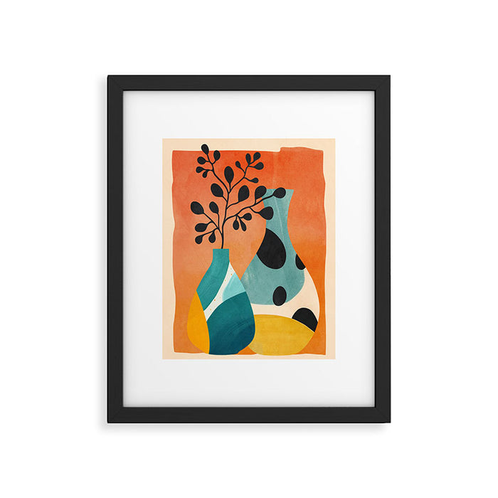 Modern Abstract Vases with Plant 2 Framed Art Print Gallery Image 1
