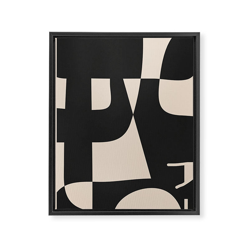 Modern Black And White Abstract Art 1 Framed Canvas Print Gallery Image 6