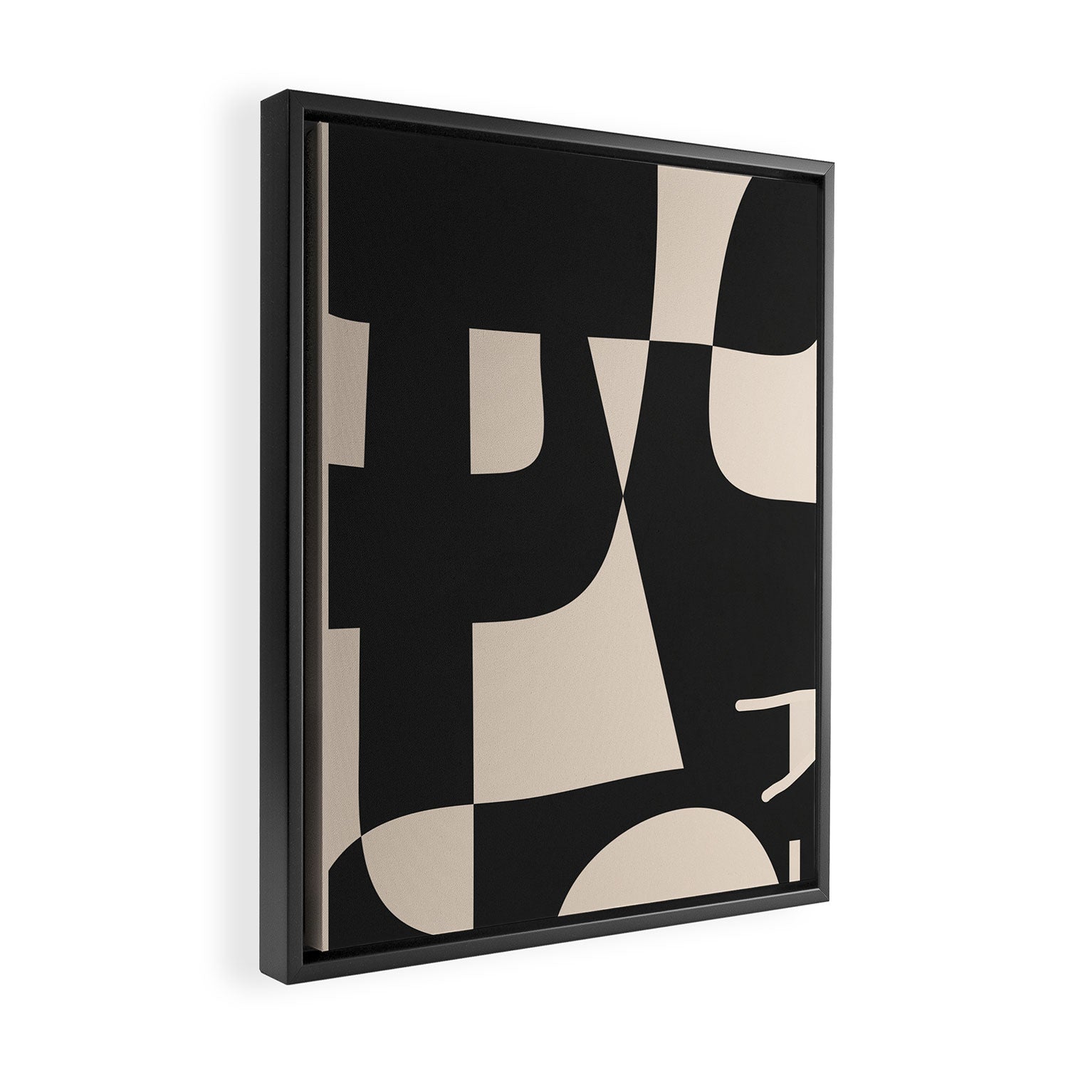 Modern Black And White Abstract Art 1 Framed Canvas Print Gallery Image 2