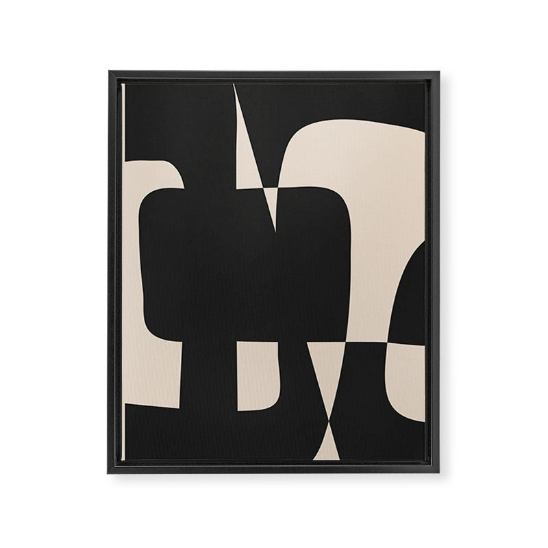 Modern Black And White Abstract Art 5 Framed Canvas Print Gallery Image 6