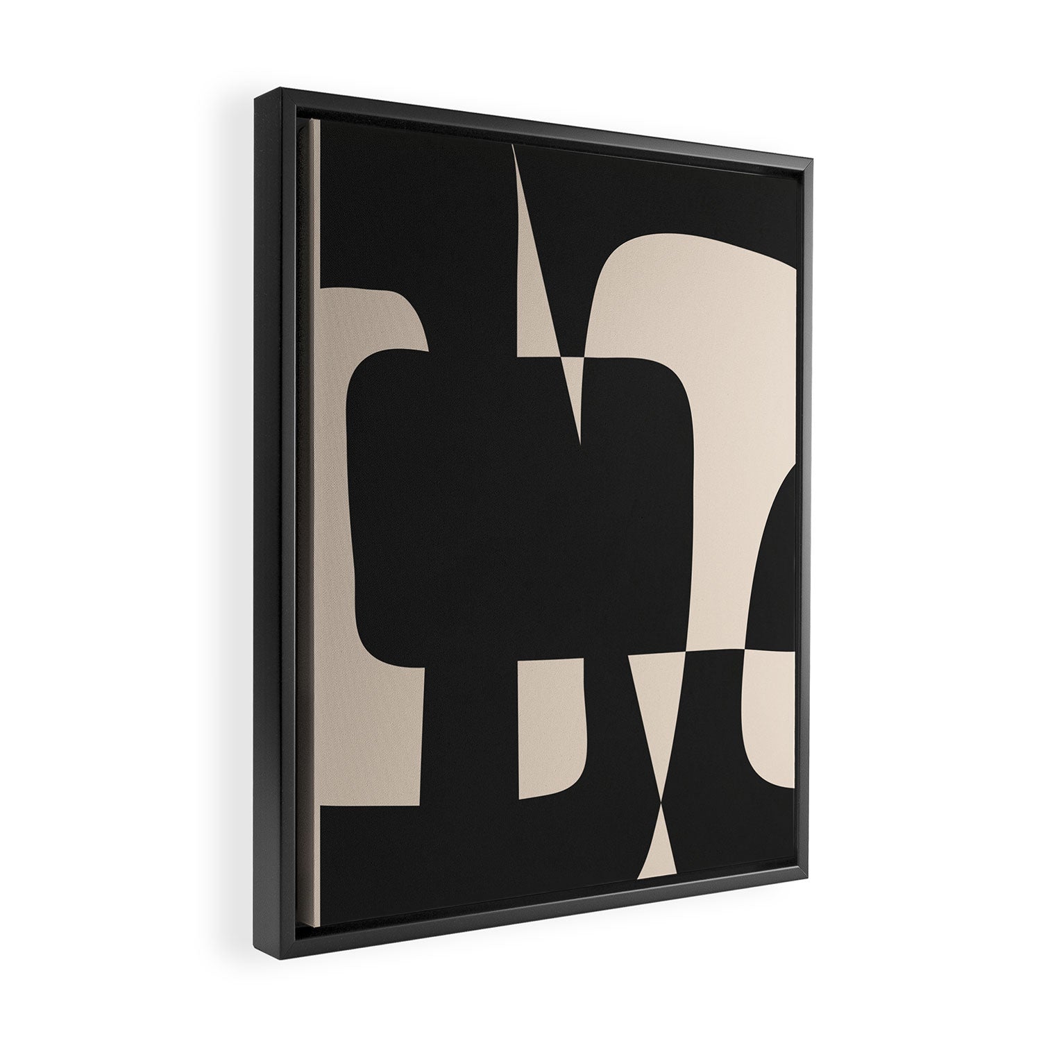 Modern Black And White Abstract Art 5 Framed Canvas Print Gallery Image 2