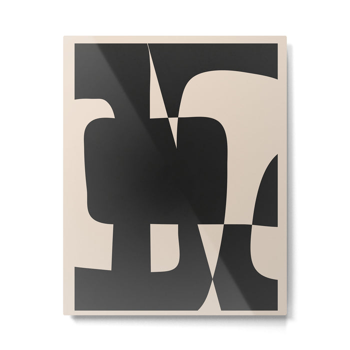 Modern Black And White Abstract Art 5 Metal Print Gallery Image 1