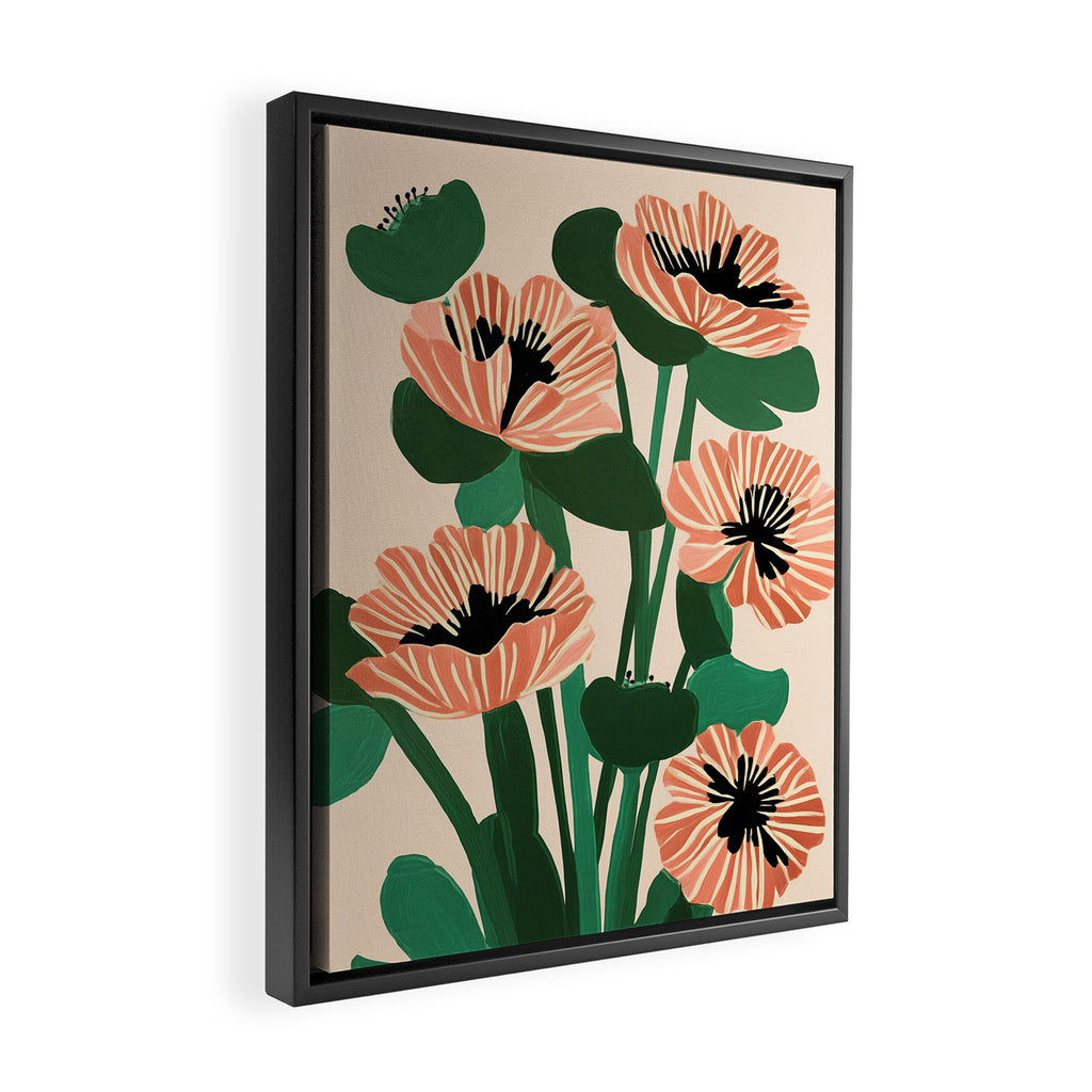 Modern Wild Poppies Framed Canvas Print Gallery Image 2