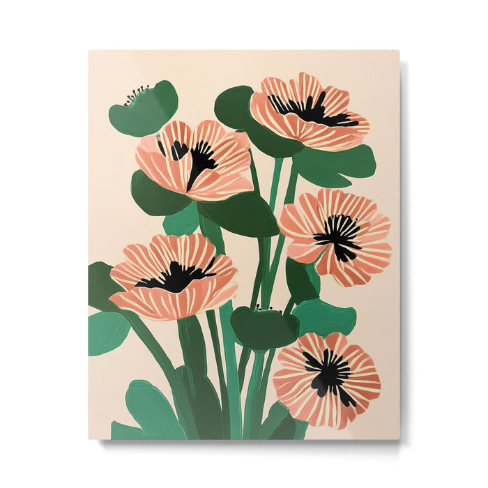 Modern Wild Poppies Metal Print Gallery Image 1
