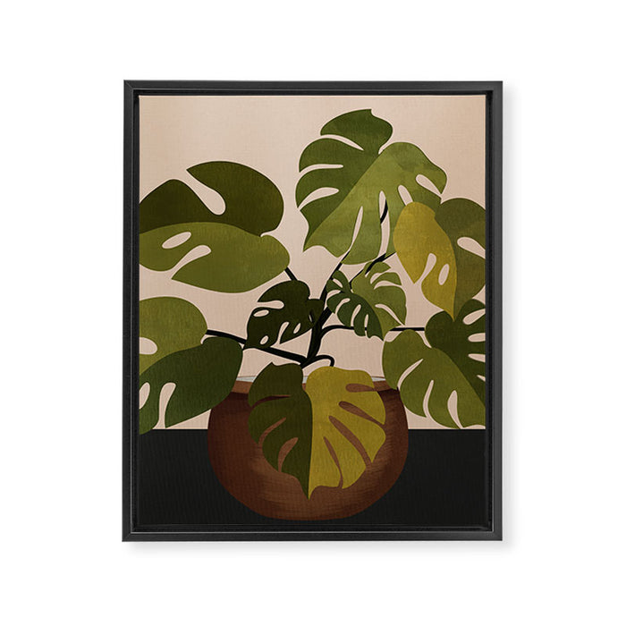 Monstera Plant In A Pot 1 Framed Canvas Print Gallery Image 1