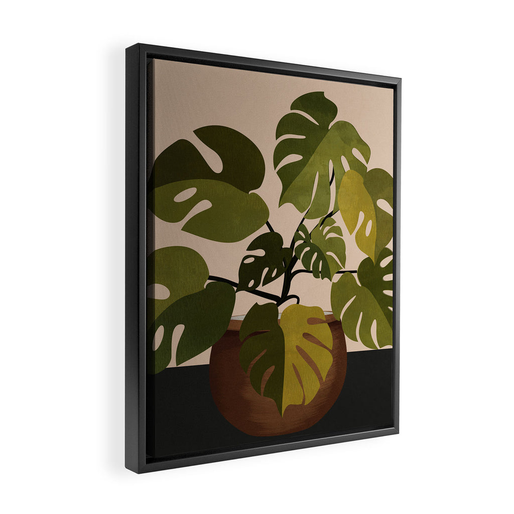Monstera Plant In A Pot 1 Framed Canvas Print Gallery Image 2