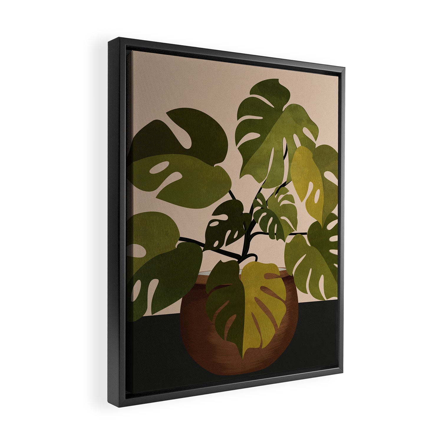 Monstera Plant In A Pot 1 Framed Canvas Print Gallery Image 2