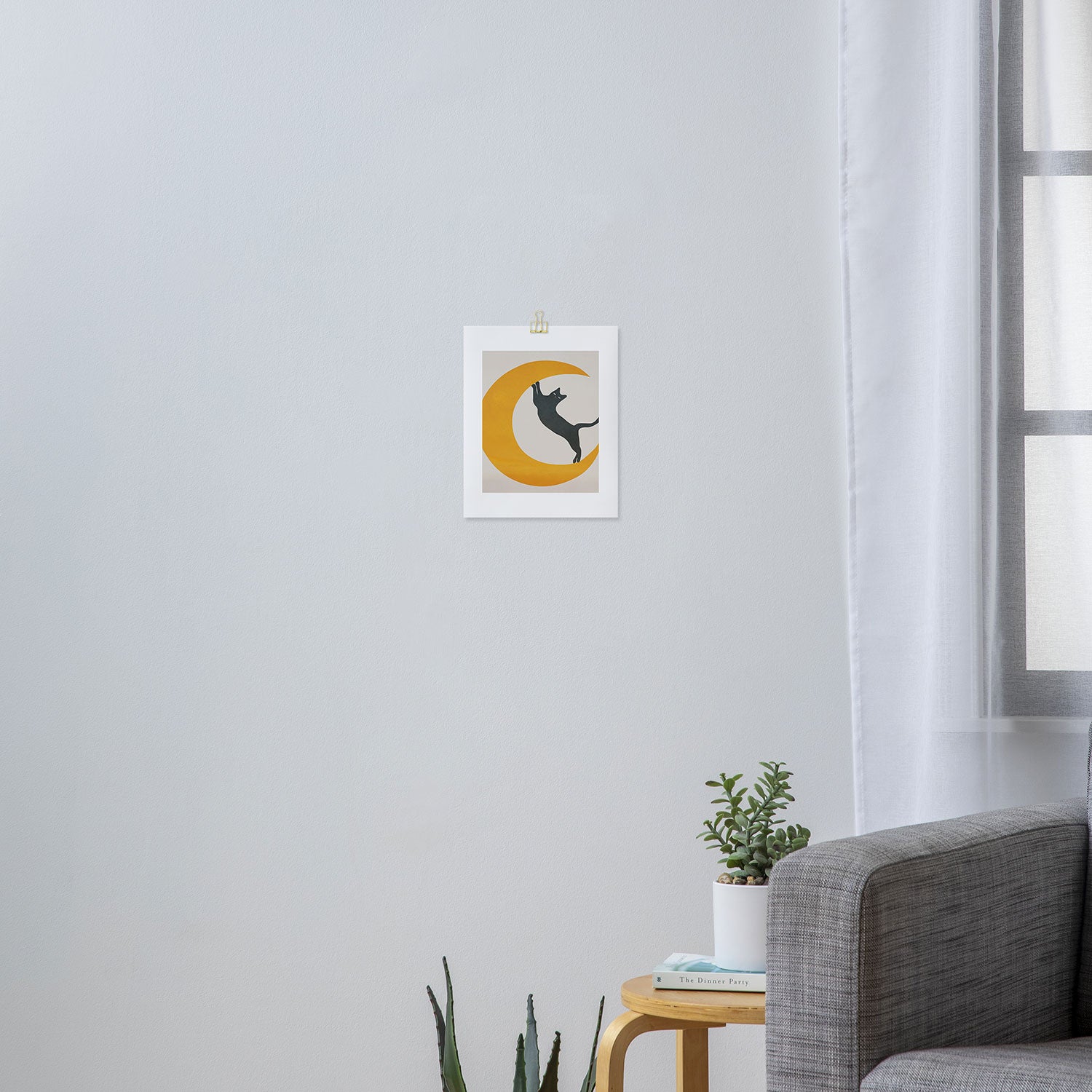 Moon and Cat Art Print Gallery Image 3