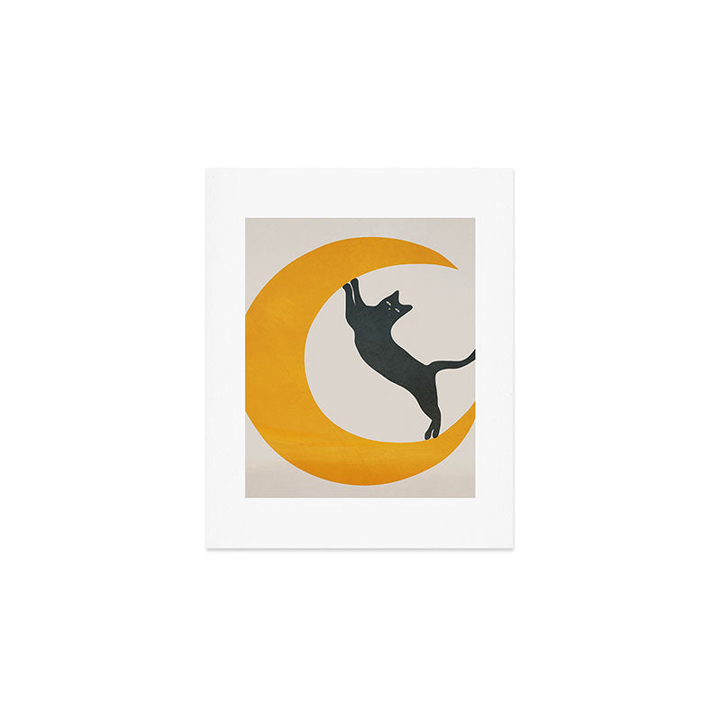 Moon and Cat Art Print Gallery Image 1