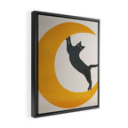 Moon and Cat Framed Canvas Print Gallery Image 2