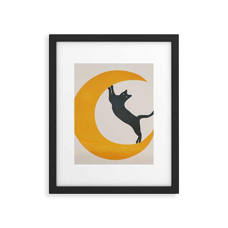 Moon and Cat Framed Art Print Gallery Image 6