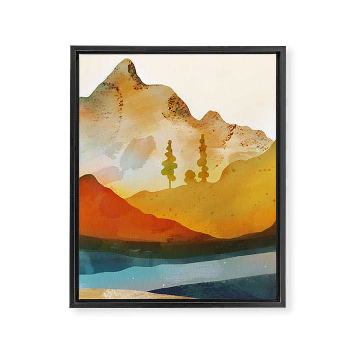 Morning by the mountain stream Framed Canvas Print Gallery Image 1