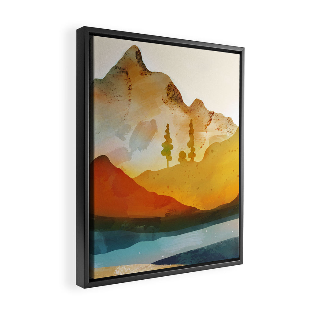 Morning by the mountain stream Framed Canvas Print Gallery Image 2