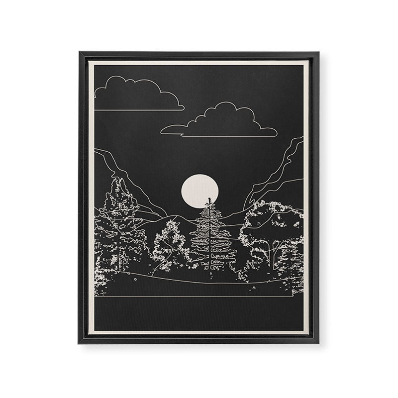 Mountain Trees Dark Framed Canvas Print Gallery Image 6