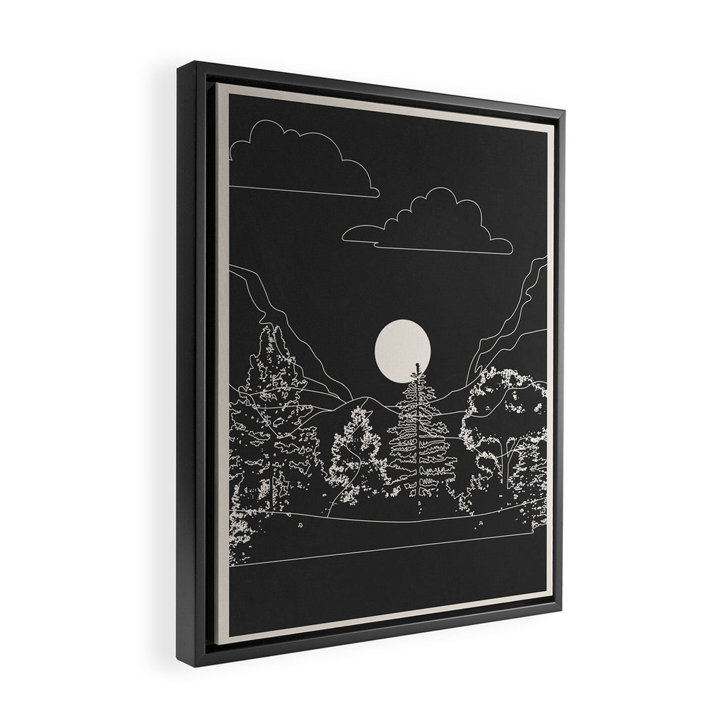 Mountain Trees Dark Framed Canvas Print Gallery Image 2