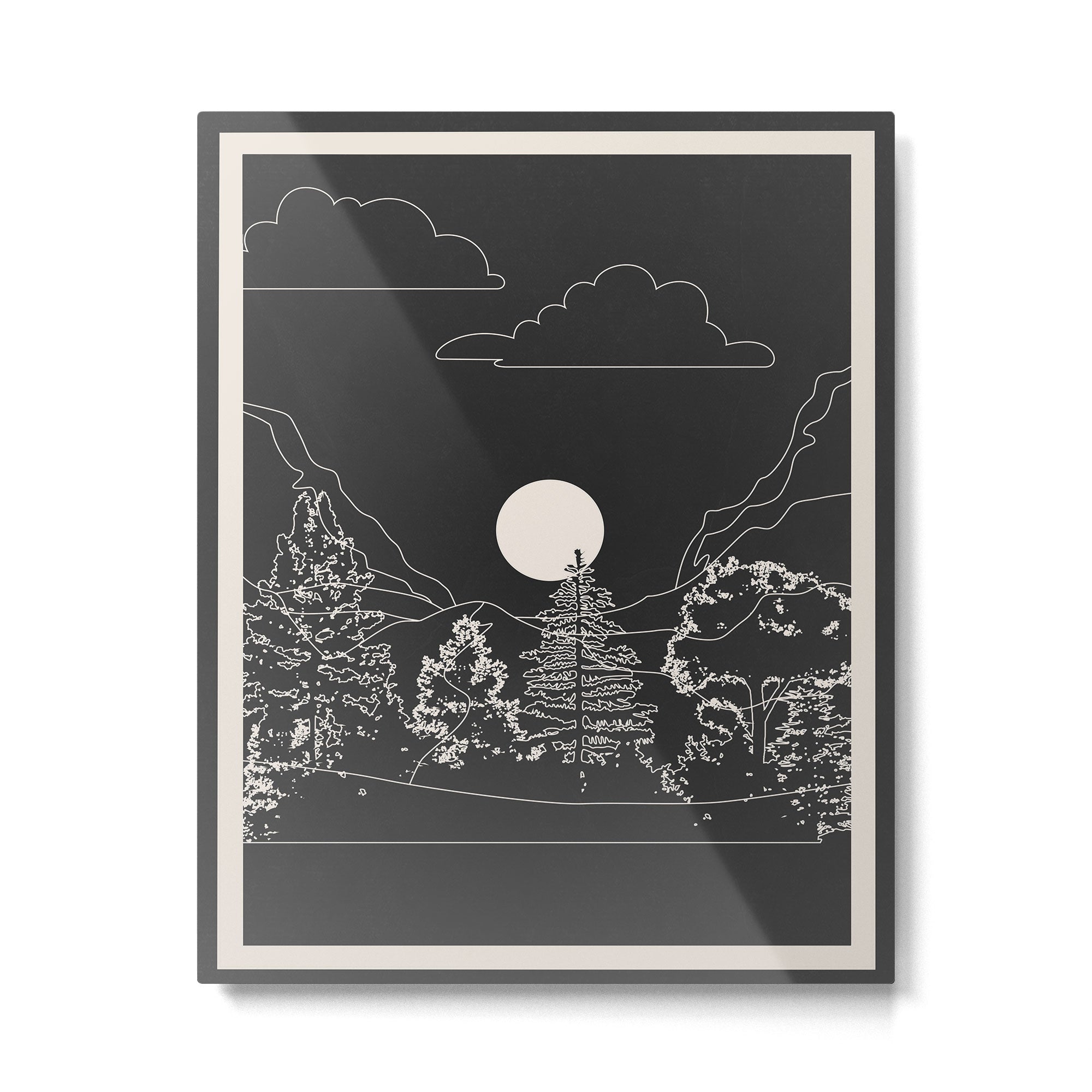 Mountain Trees Dark Metal Print Gallery Image 4