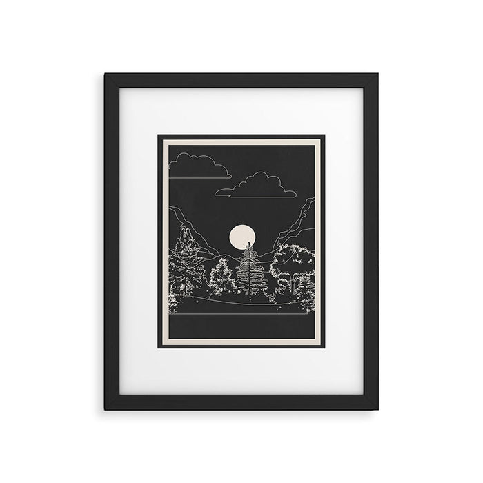 Mountain Trees Dark Framed Art Print Gallery Image 1