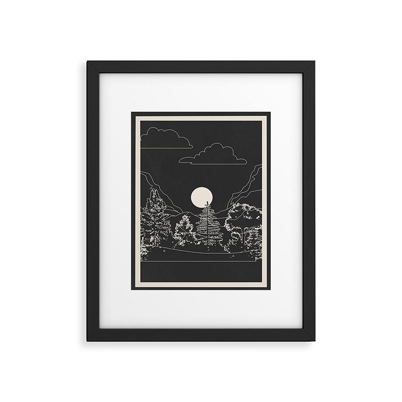 Mountain Trees Dark Framed Art Print Gallery Image 5