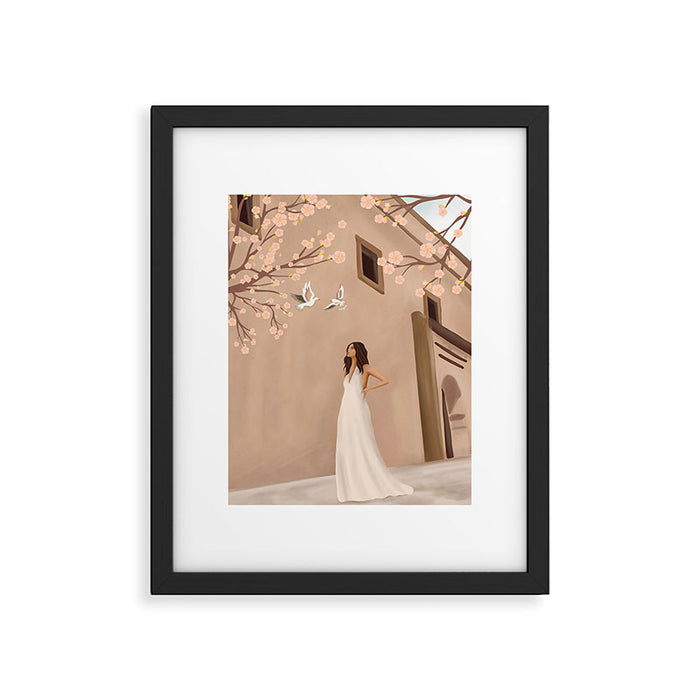 New White Dress Framed Art Print Gallery Image 1