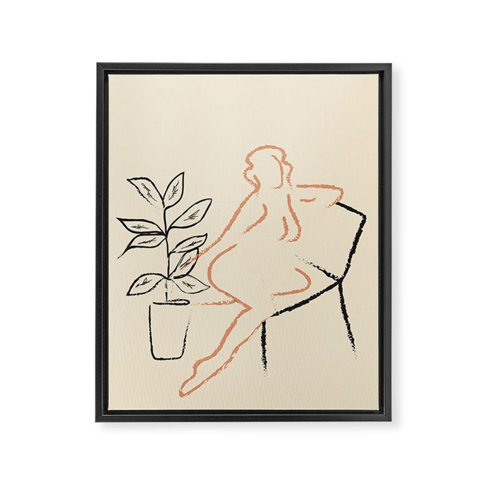 Nude Line Framed Canvas Print Gallery Image 1